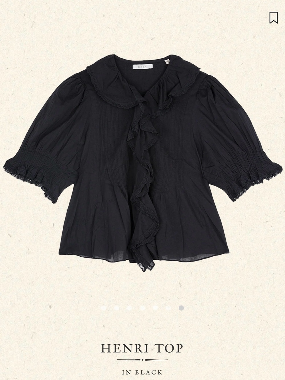 Doen Black Henri Ruffle Top